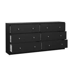 Renor Kommode dobbel kommode med 6 skuffer 143x30x68 cm