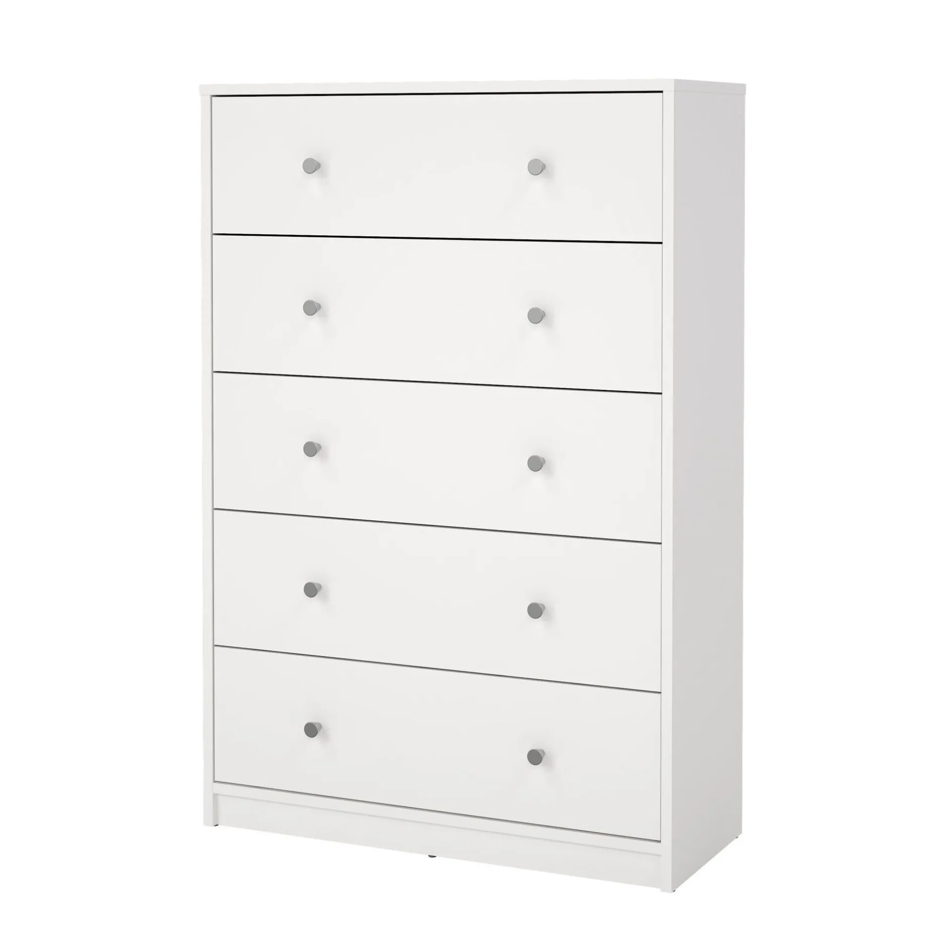 Renor Kommode med 5 skuffer Hvit 72x30x108 cm