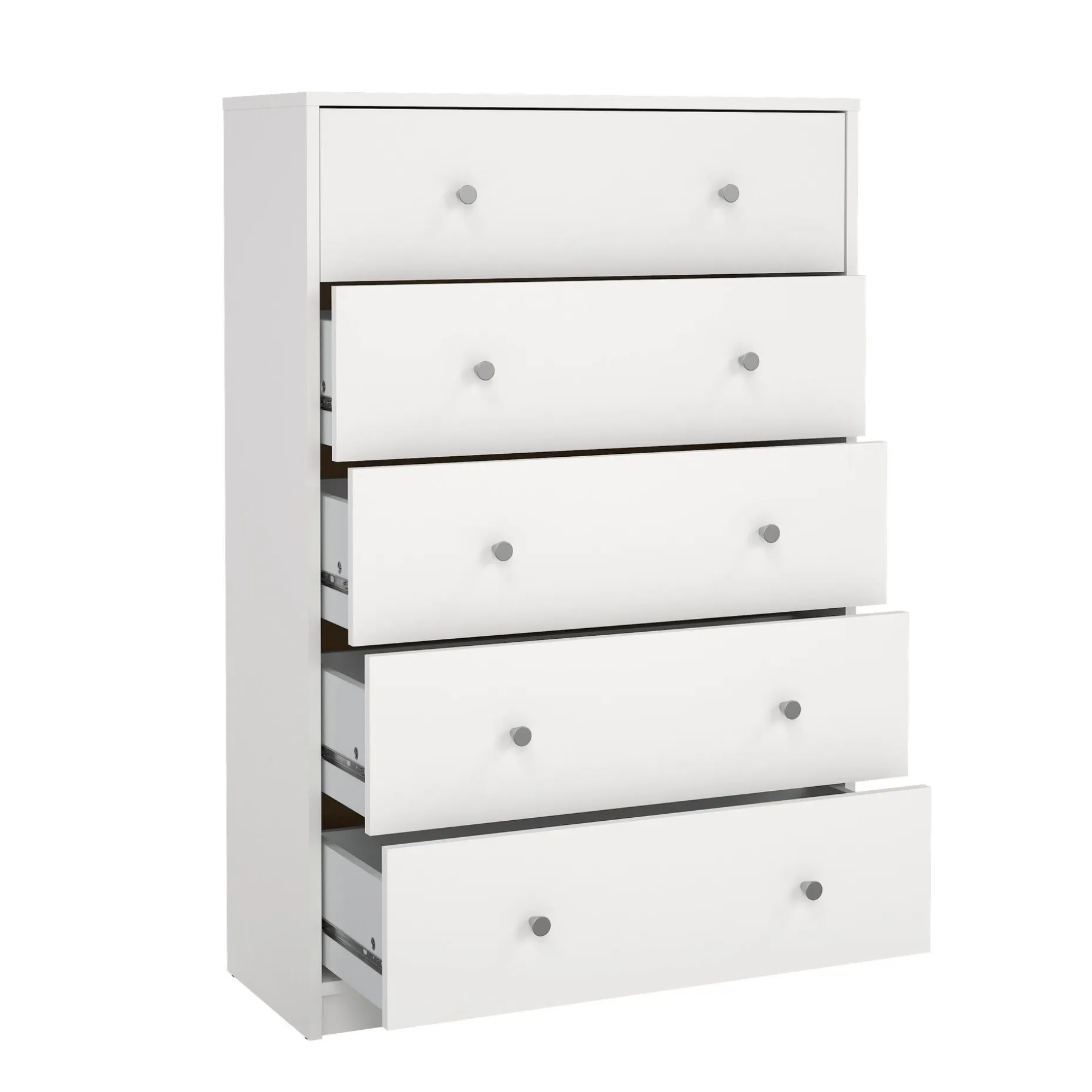 Renor Kommode med 5 skuffer Hvit 72x30x108 cm