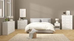 Renor Kommode med 5 skuffer Hvit 72x30x108 cm