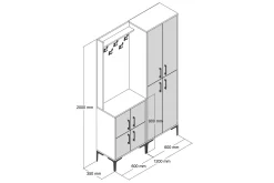 Retzow Gangmøbelsett 120 cm