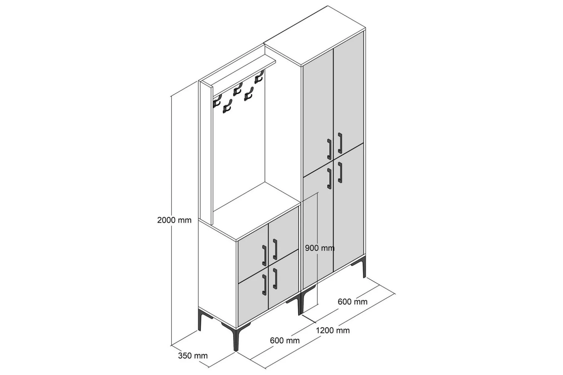 Retzow Gangmøbelsett 120 cm