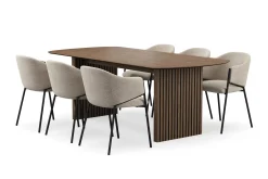 Richeto spisebord 210 cm med 6 Filip spisestoler