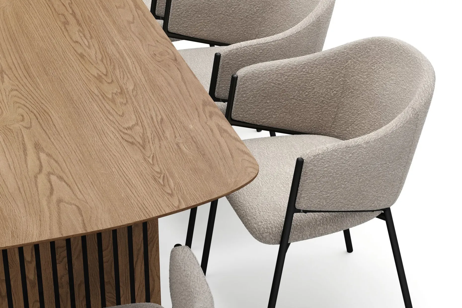 Richeto spisebord 240 cm med 8 Filip spisestoler