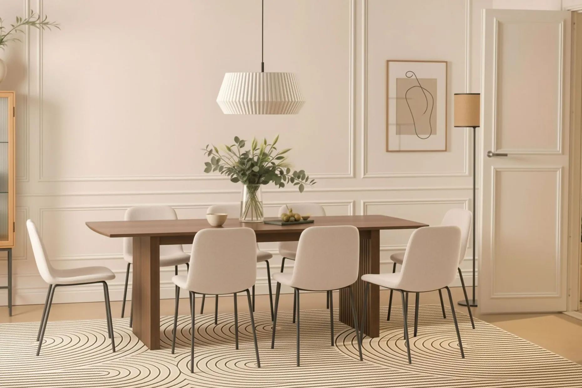 Richeto spisebord 240 cm med 8 Katy spisestoler