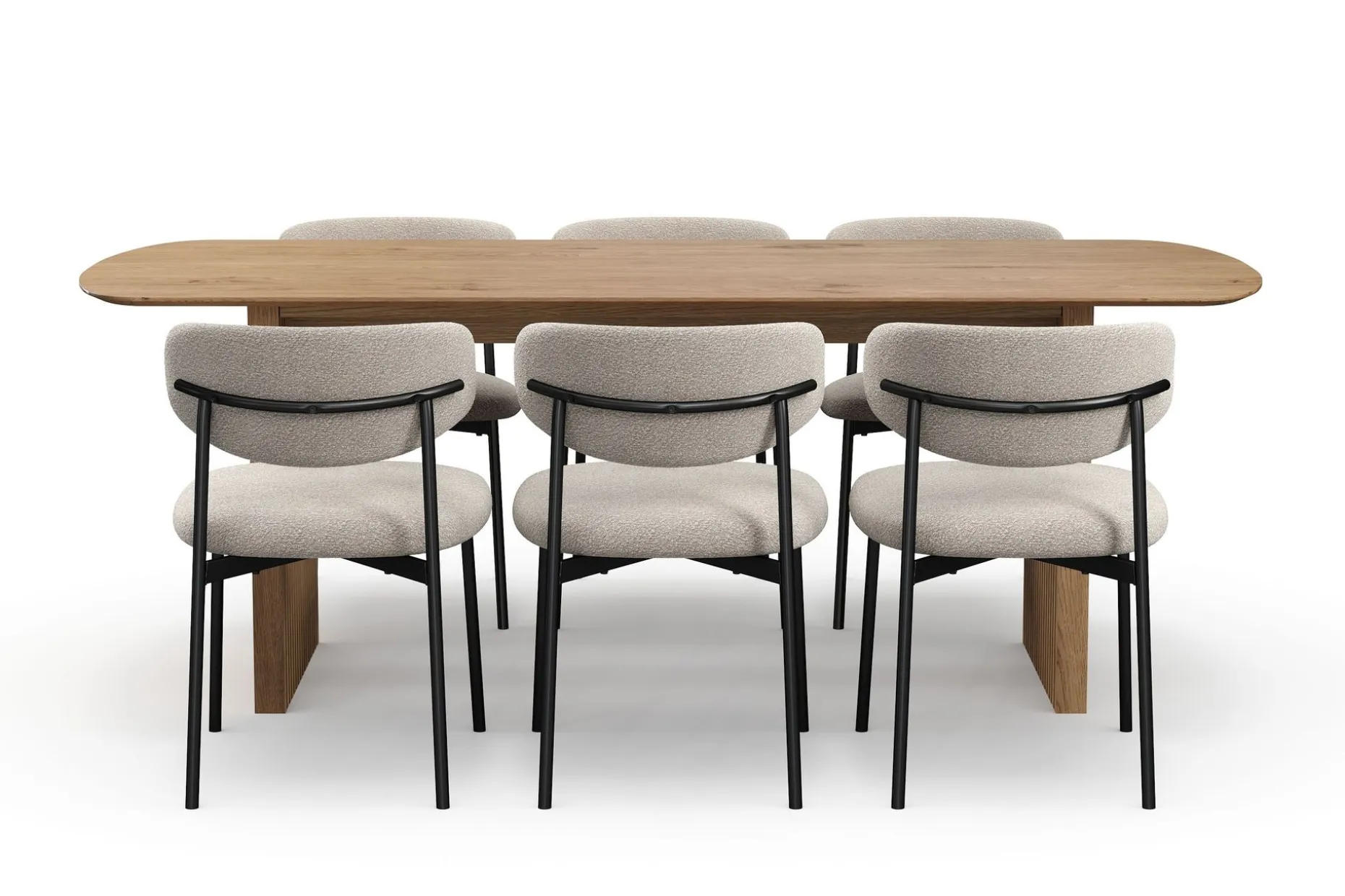 Richeto spisebord 210 cm med 6 Lucy spisestoler