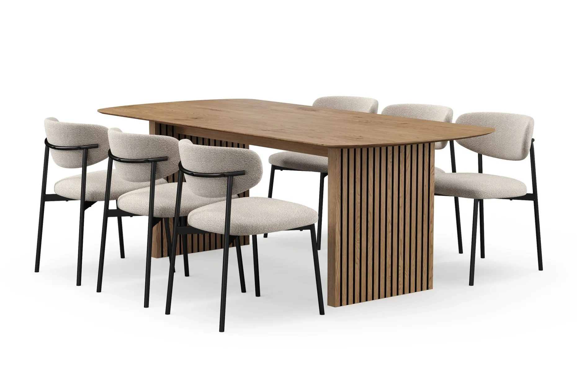 Richeto spisebord 210 cm med 6 Lucy spisestoler