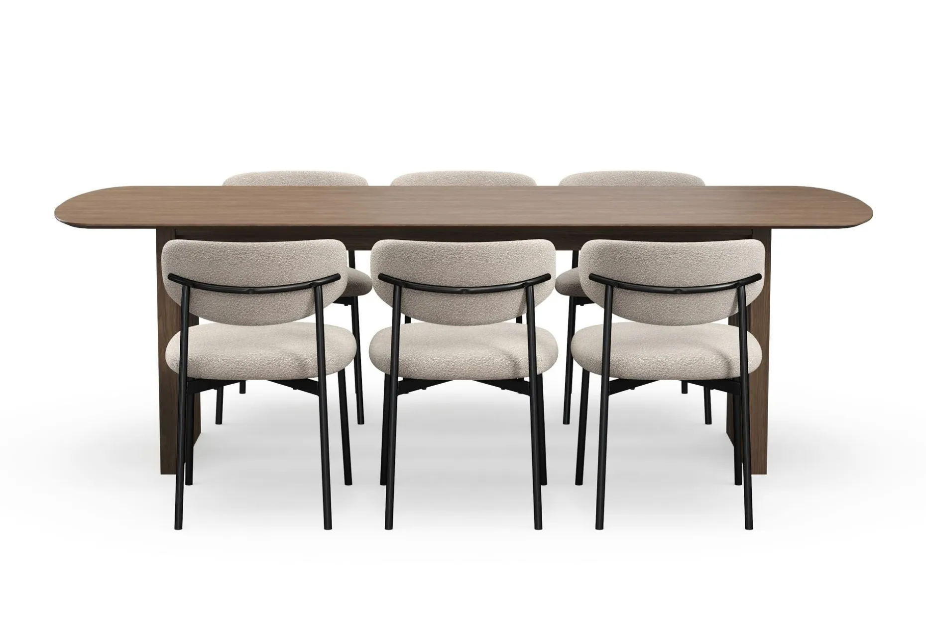 Richeto spisebord 240 cm med 6 Lucy spisestoler