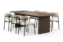 Richeto spisebord 240 cm med 6 Lucy spisestoler