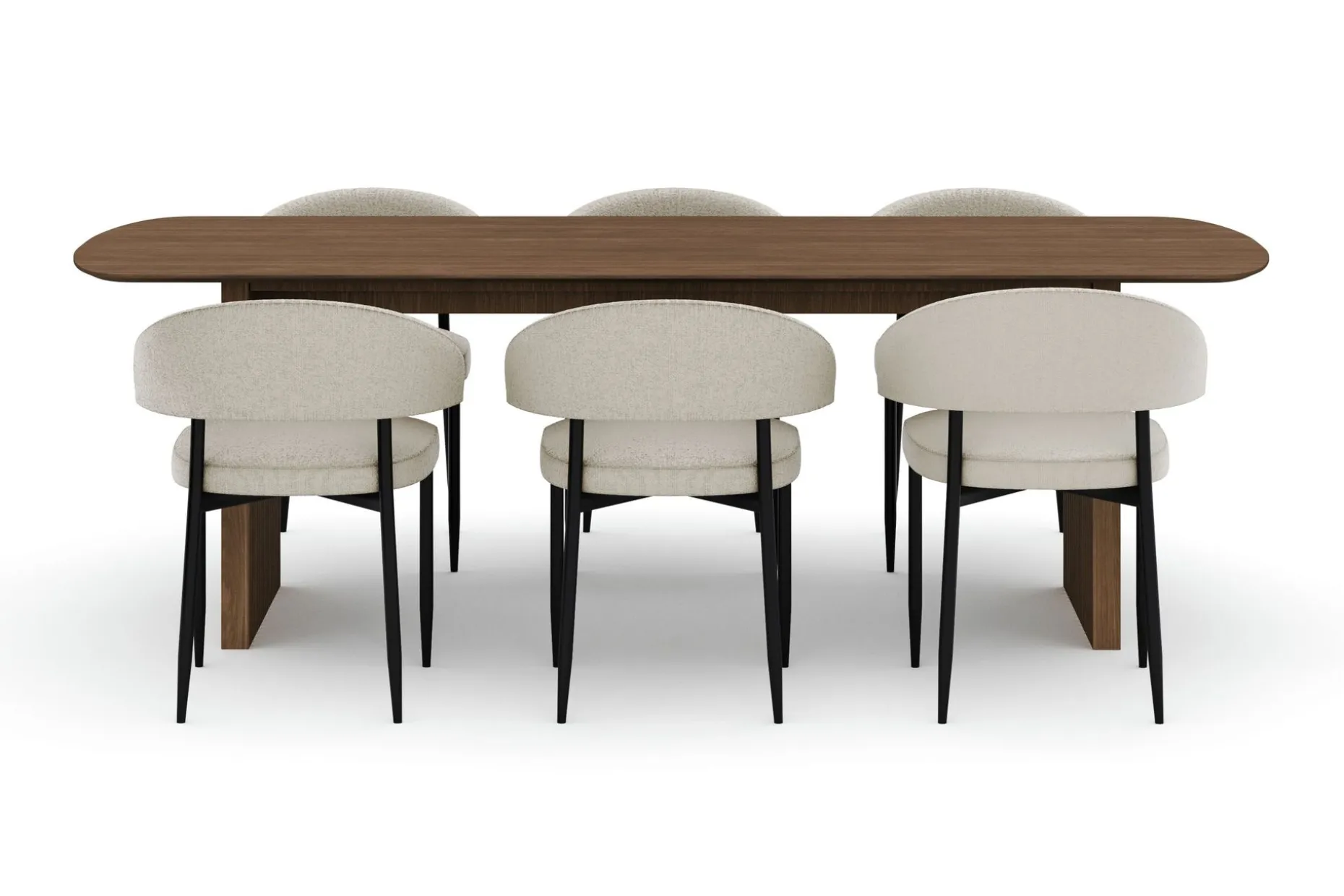 Richeto spisebord 240 cm med 6 Sawako stoler