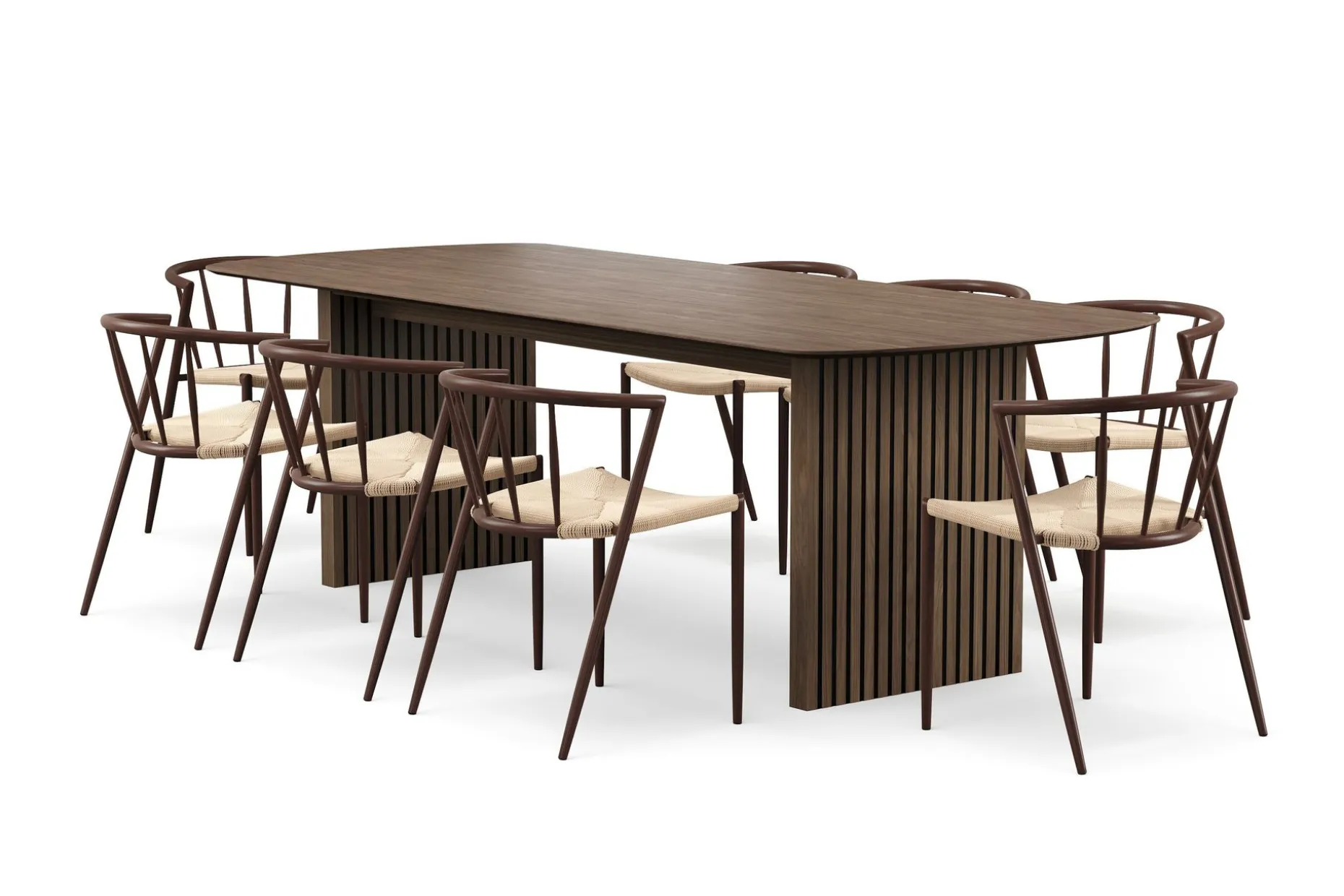 Richeto spisebord 240 cm med 8 Winston spisestoler