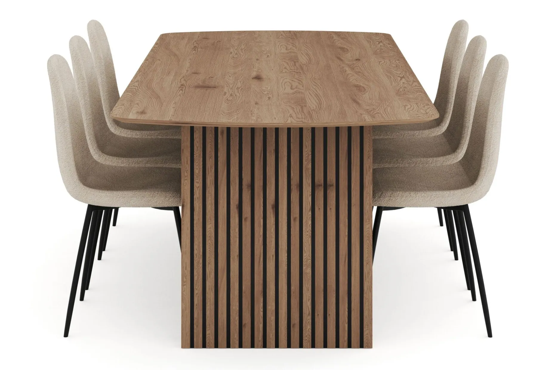 Richeto Spisegruppe 240 cm med 6 Polar Spisestoler