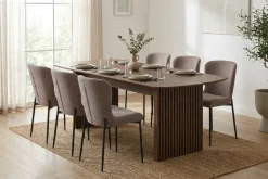 Richeto spisegruppe røkt eik 210 cm med 6 Elsie spisestoler