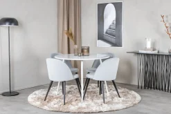 Ridones Spisegruppe 100 cm Rund inkl. 4 Valeri Cordfløyelsto