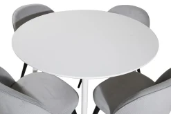 Ridones Spisegruppe 100 cm Rund inkl. 4 Valeri Cordfløyelsto