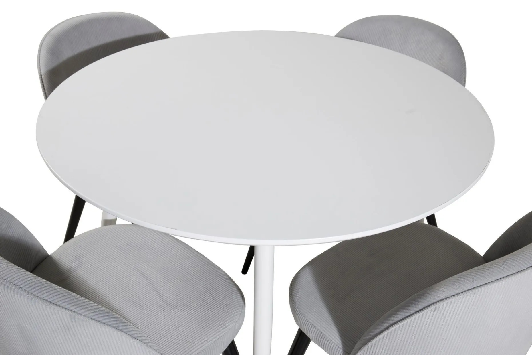 Ridones Spisegruppe 100 cm Rund inkl. 4 Valeri Cordfløyelsto
