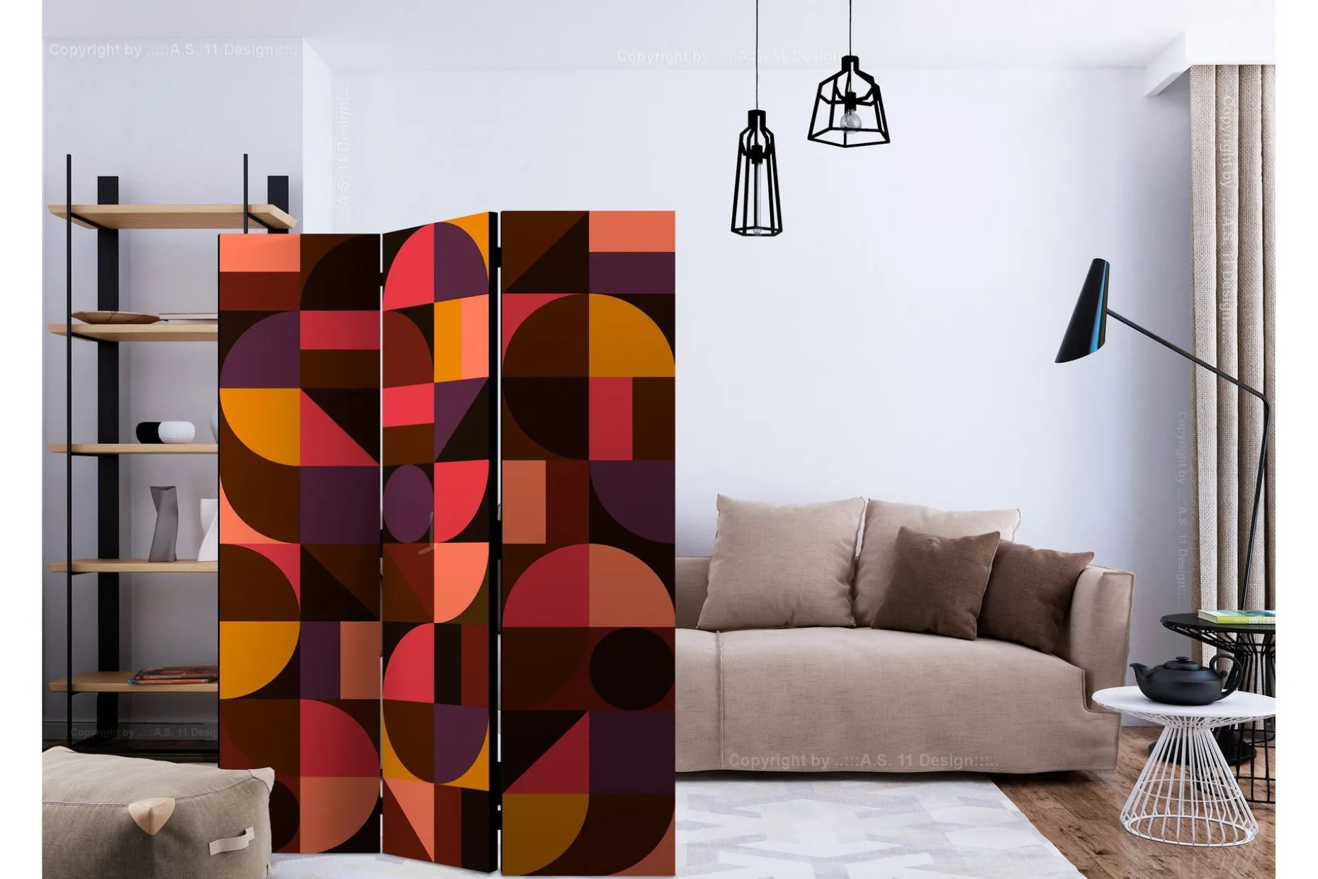 Romdeler Geometric Mosaic Red