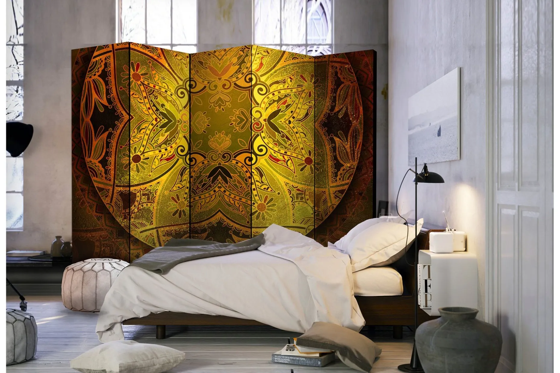 Romdeler Mandala: Golden Power II 222x517 cm