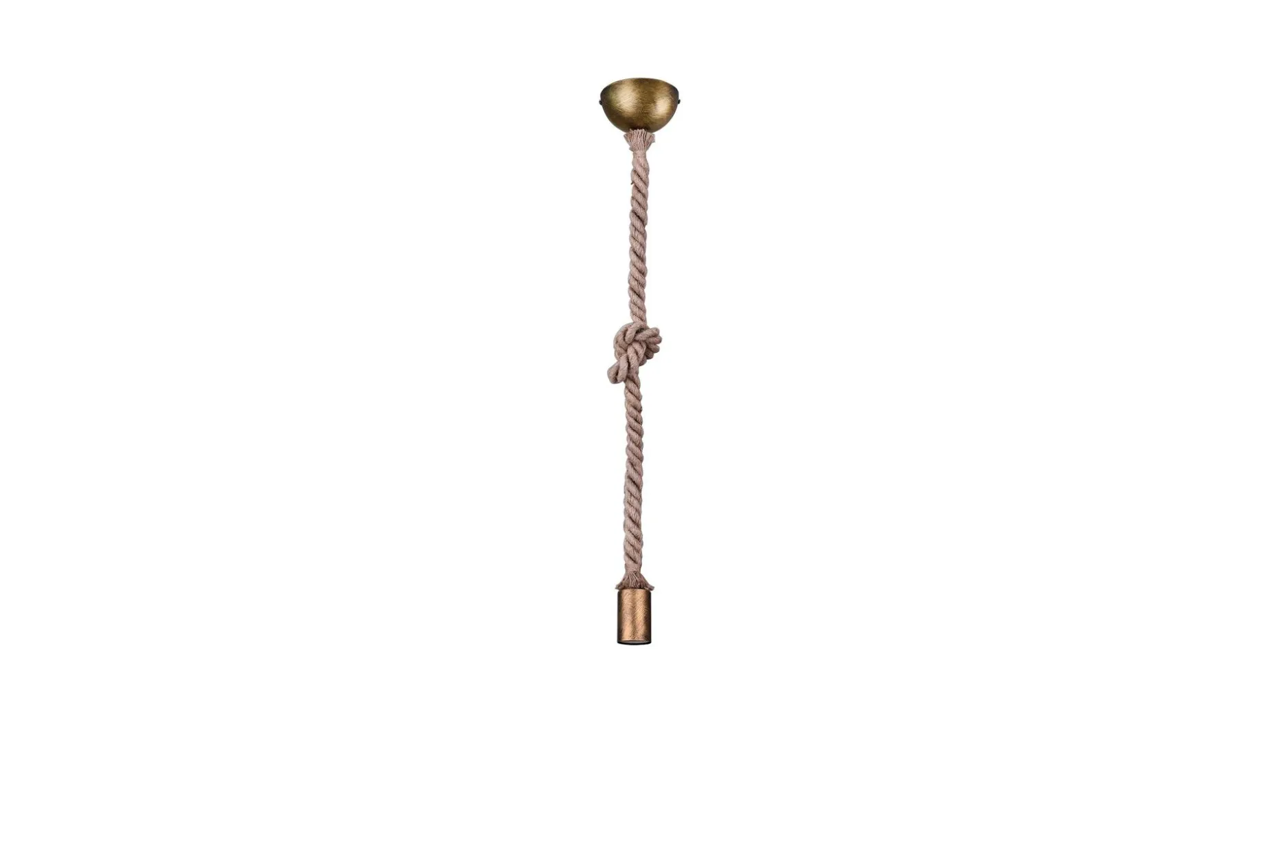 Rope Pendellampe E27 Antikk Messing
