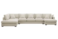 Rossita Lyx 6-seters høyrevendt U-formet ekstra dyp sofa med divan og sjeselong i stoff