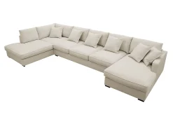 Rossita Lyx 6-seters høyrevendt U-formet ekstra dyp sofa med divan og sjeselong i stoff