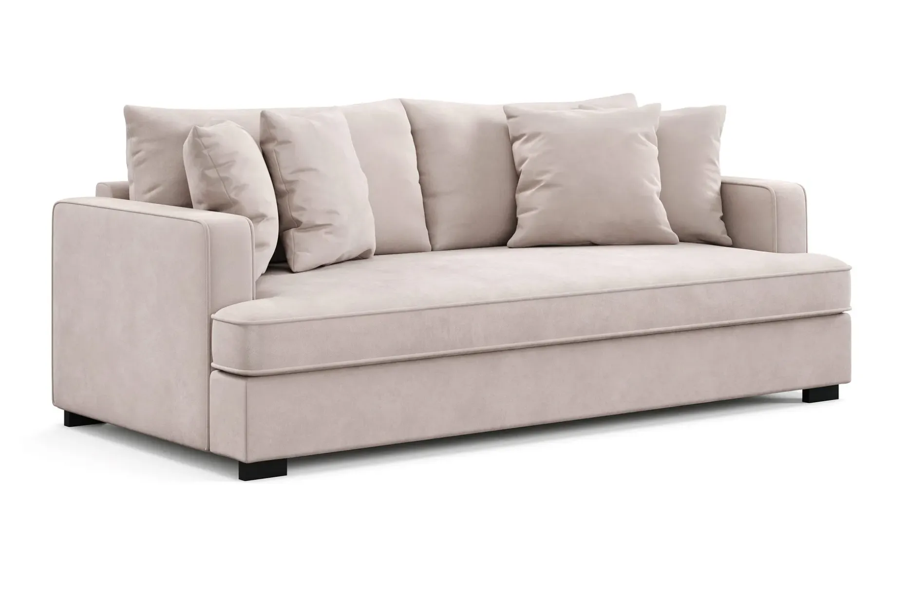 Rossita 3-seters Dyp Sofa med Hel Pute i Fløyel