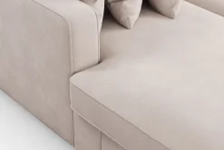 Rossita 5-seters Høyrevendt U-formet Dyp Sofa med Divan og Sjeselong i Fløyel