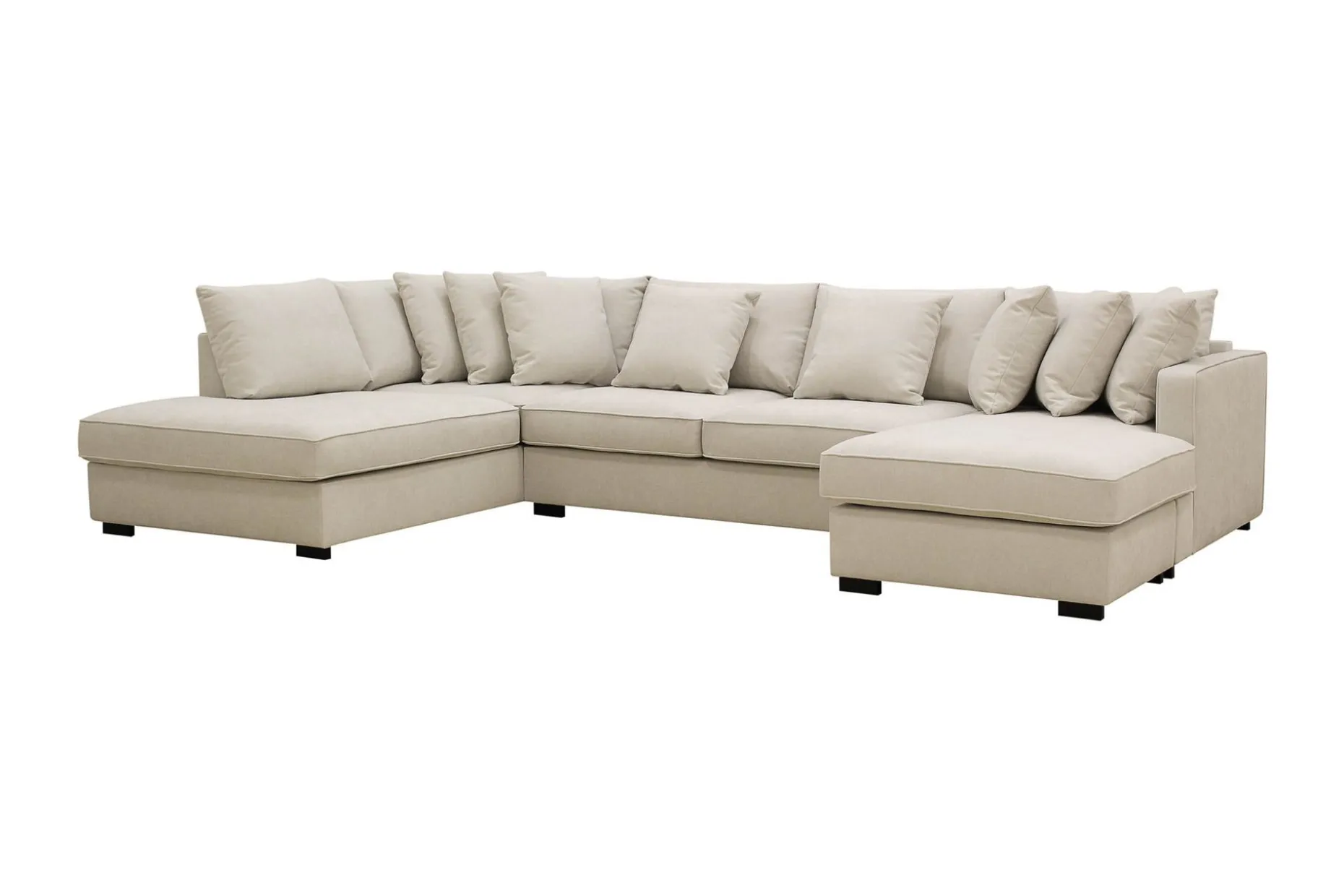 Rossita 5-seters Venstrevendt U-formet Dyp Sofa med Divan og Sjeselong i Stoff
