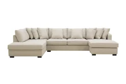 Rossita 5-seters Venstrevendt U-formet Dyp Sofa med Divan og Sjeselong i Stoff