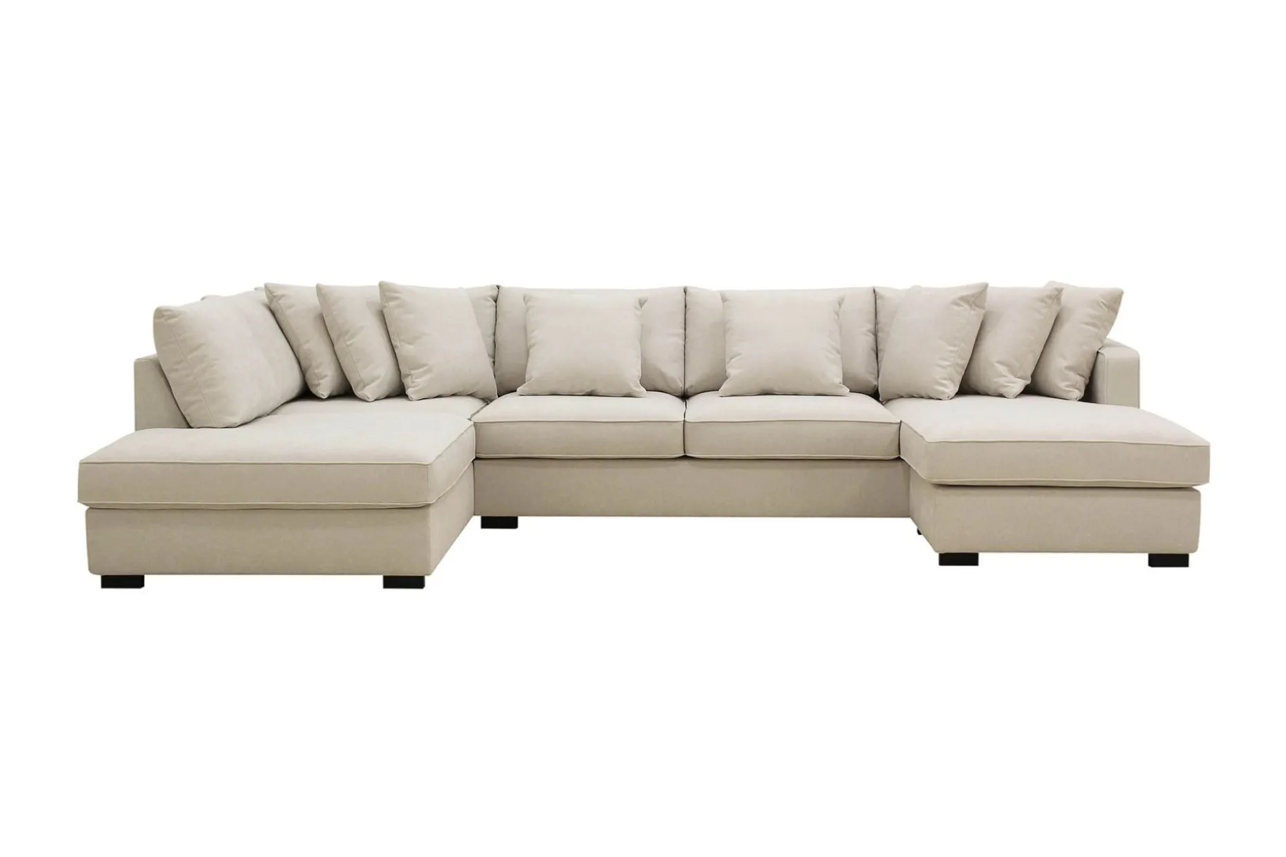 Rossita 5-seters Venstrevendt U-formet Dyp Sofa med Divan og Sjeselong i Stoff