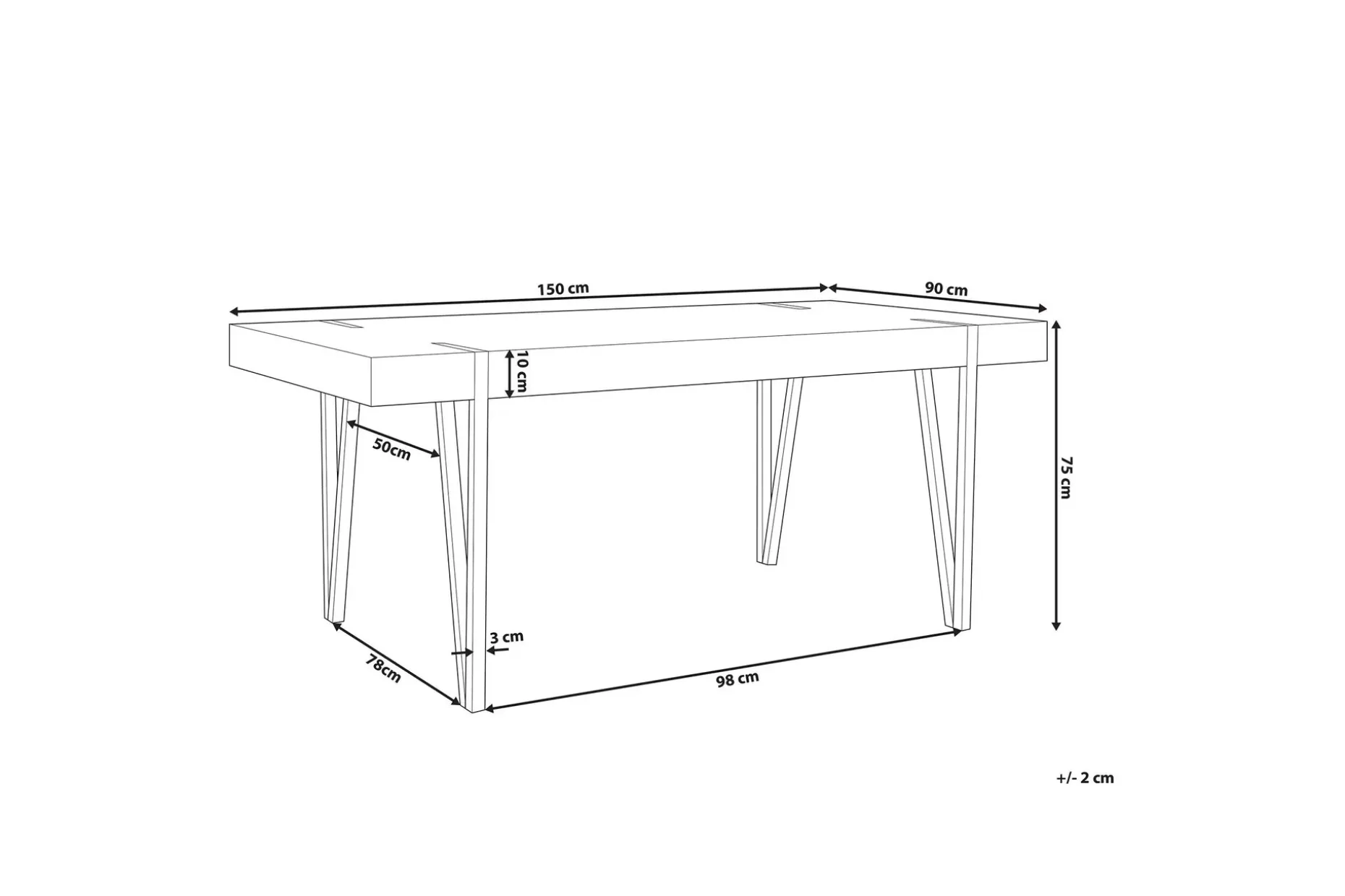 Roundtop Spisebord 150x90 cm