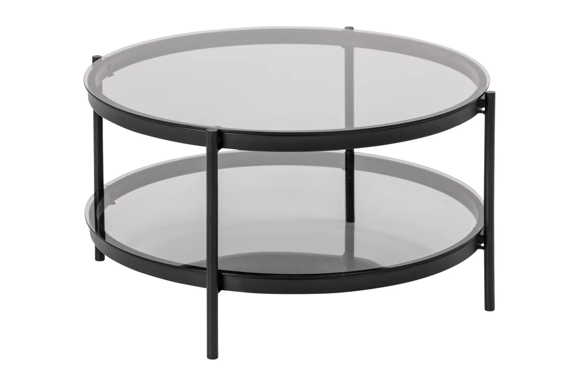 Rutkin Sofabord 79 cm Rundt med Oppbevaring Hylle