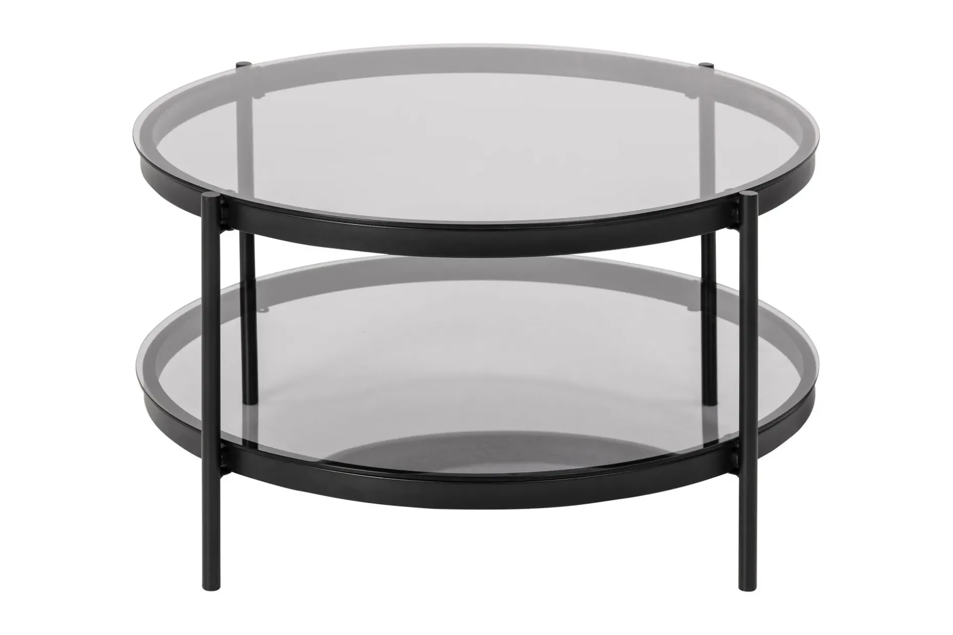 Rutkin Sofabord 79 cm Rundt med Oppbevaring Hylle
