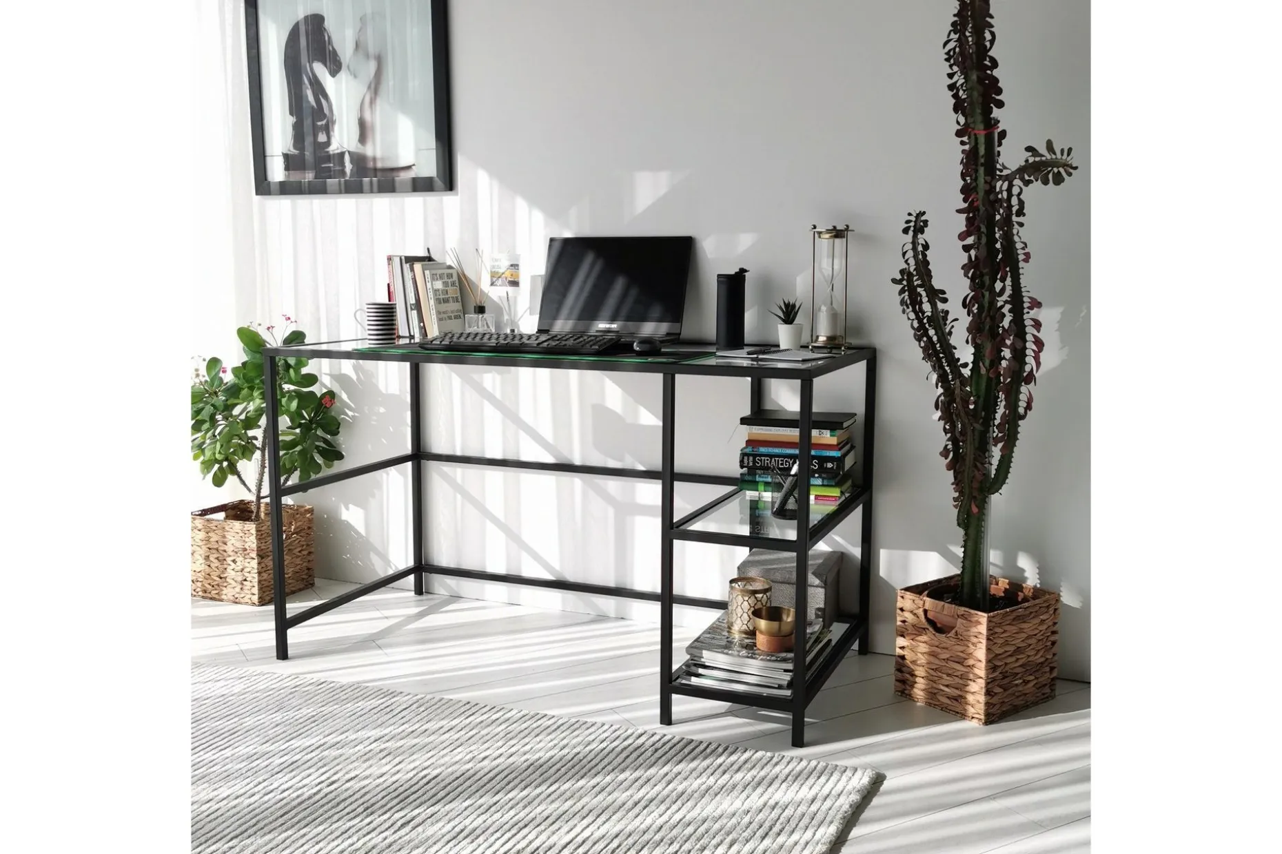 Sabani Skrivebord 130 cm med Oppbevaring 2 Hyller