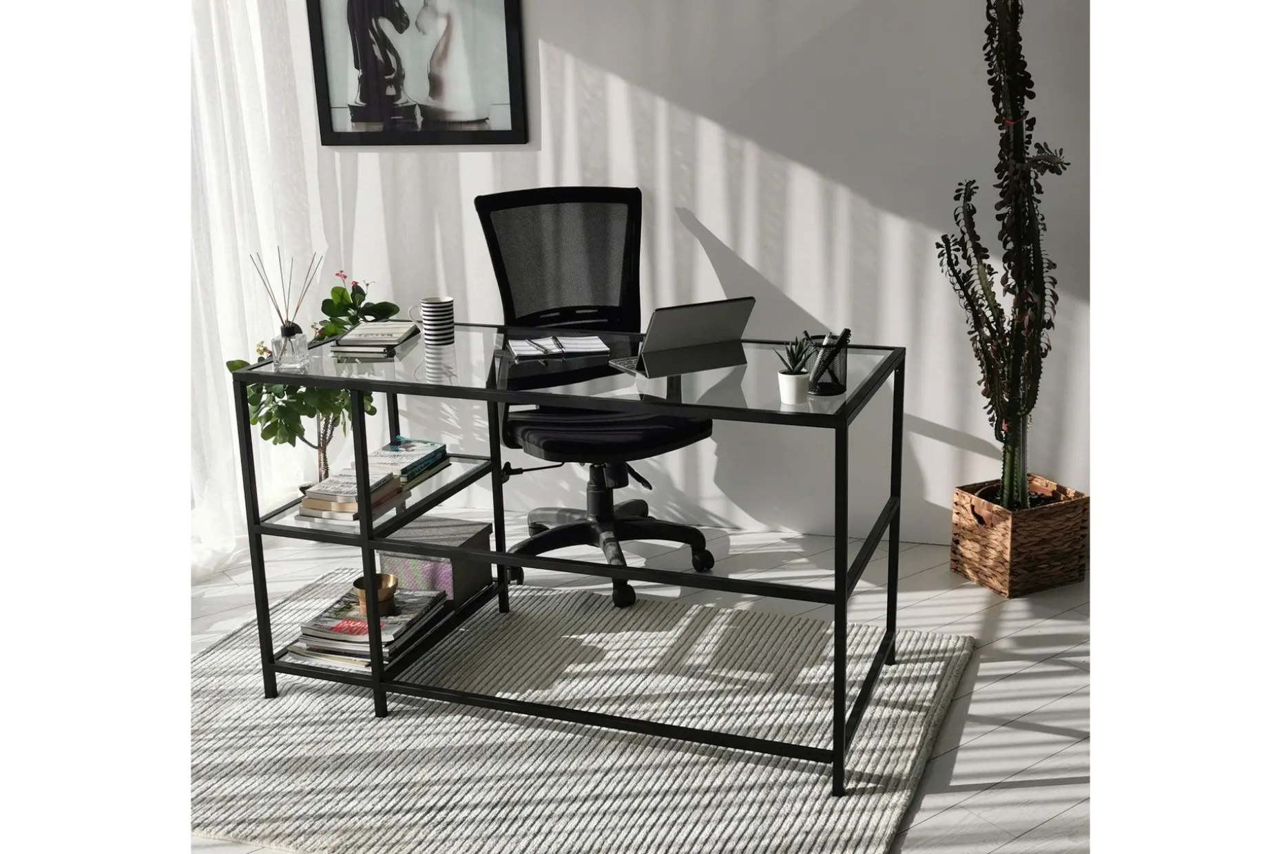 Sabani Skrivebord 130 cm med Oppbevaring 2 Hyller