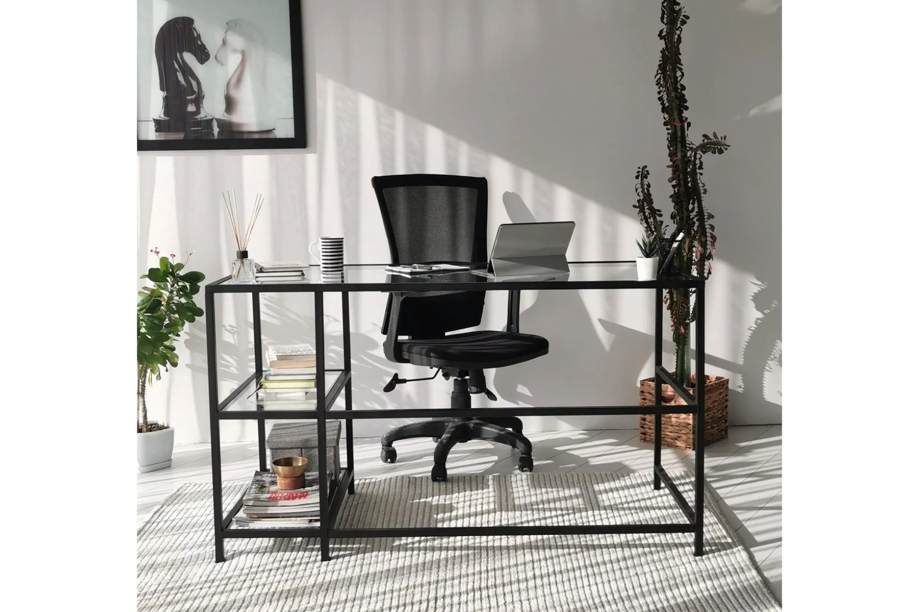 Sabani Skrivebord 130 cm med Oppbevaring 2 Hyller