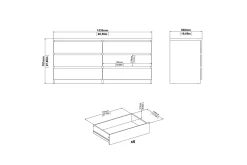 Salomns Kommode 50x154 cm