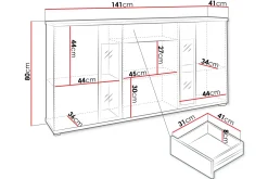 Salsa kommode 140x40x80 cm
