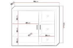 Samba Vitrinskåp 90x35x111 cm White High gloss