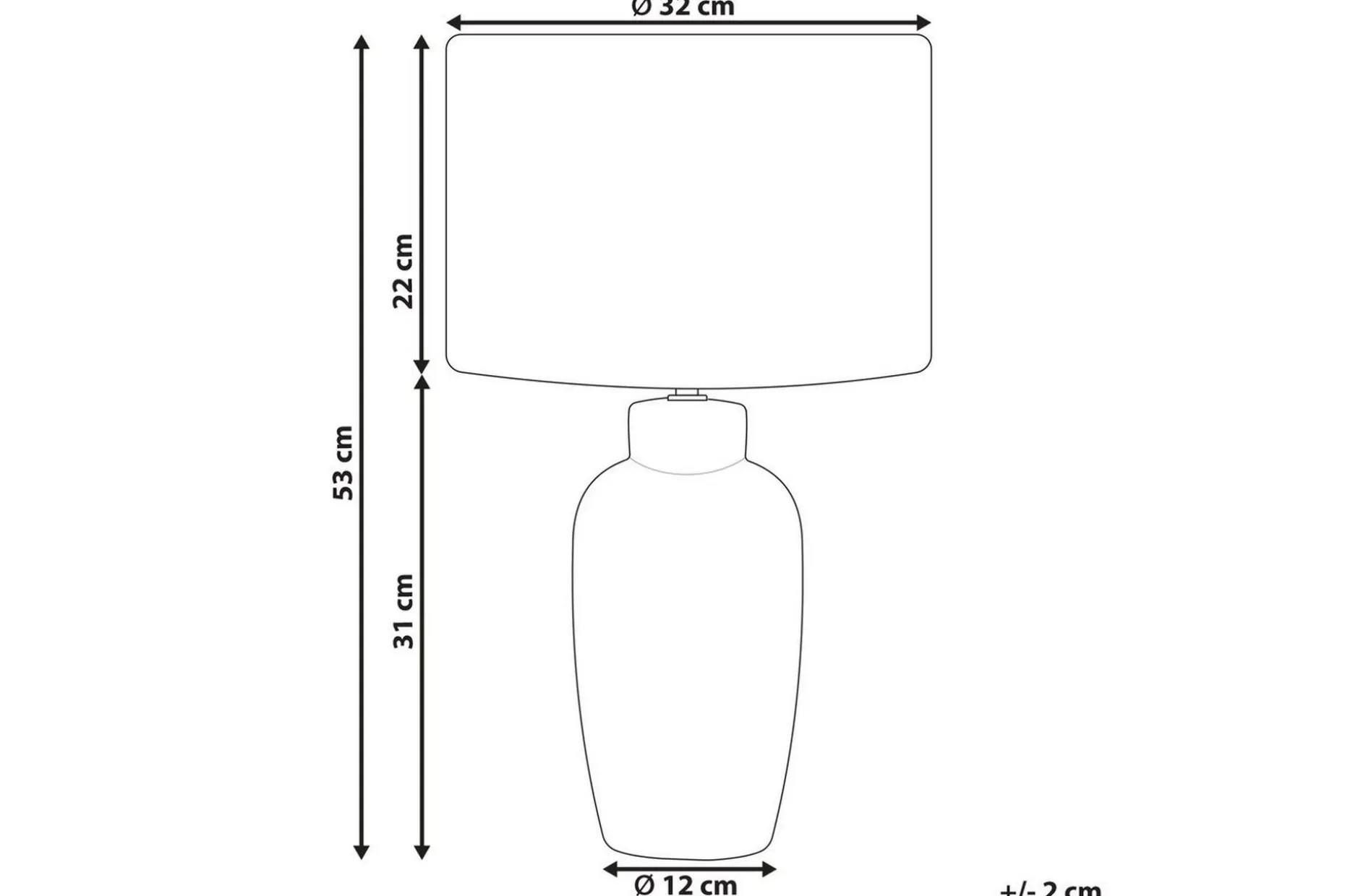 Samoste Bordlampe 53 cm E27