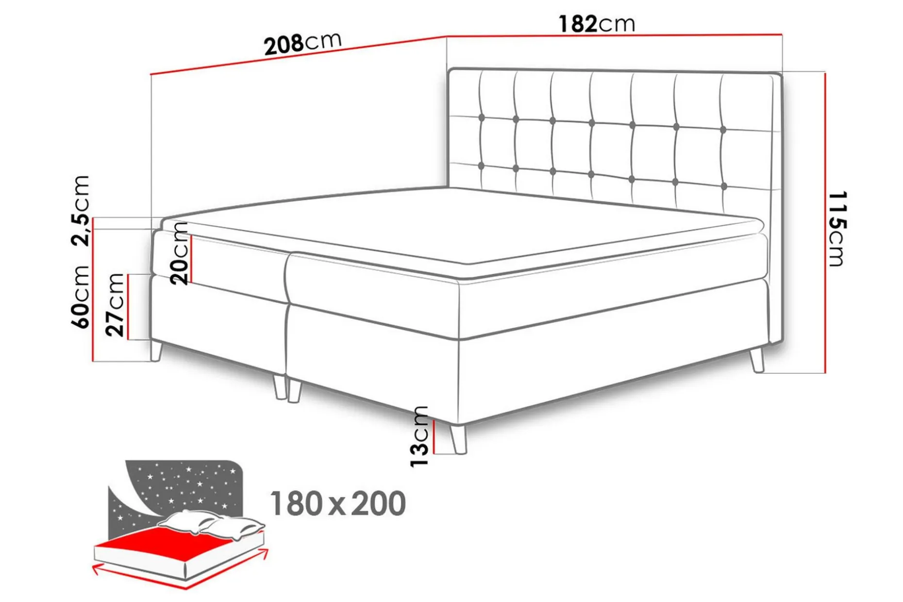Sandham Kontinentalseng 200x200 cm
