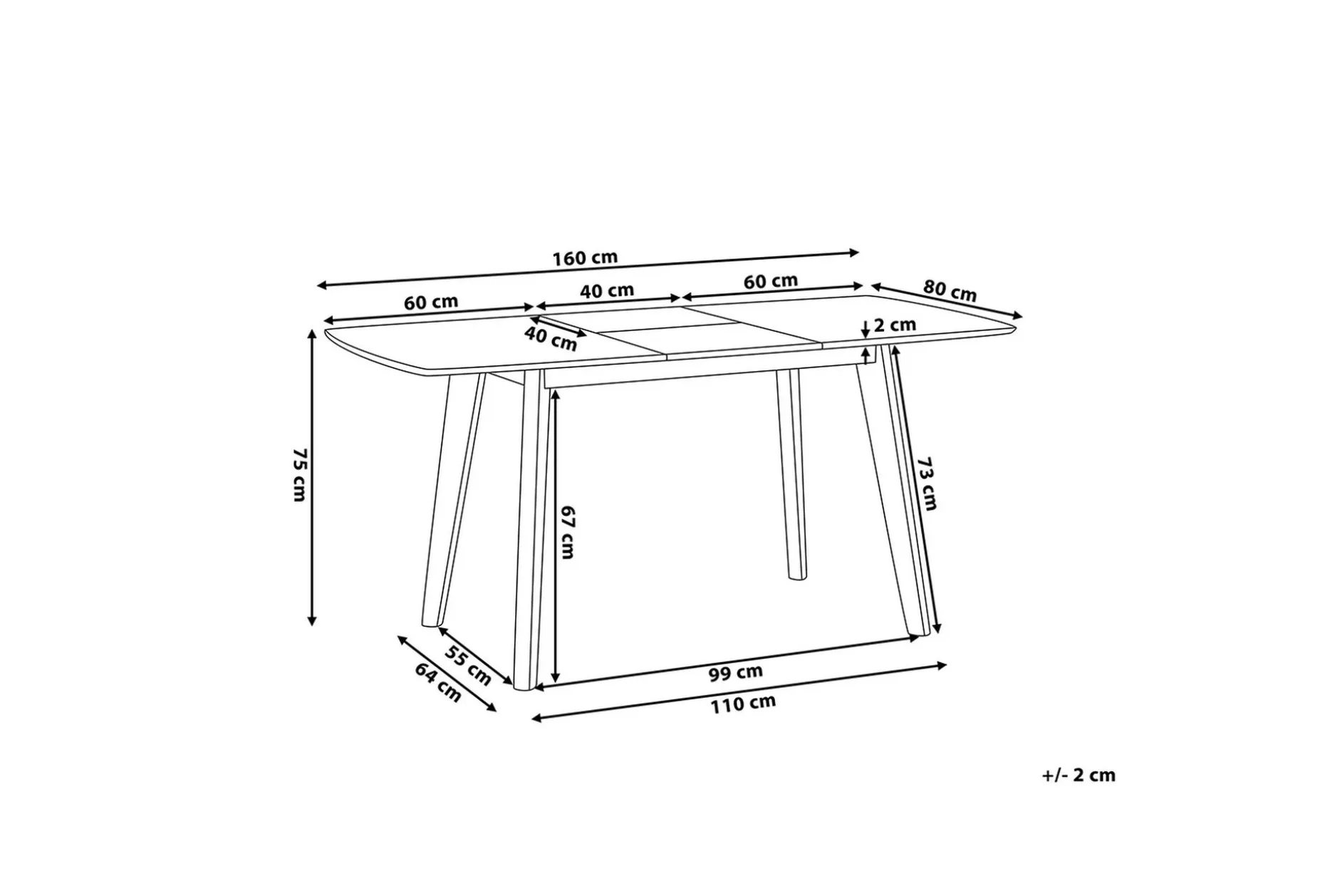 Sanford Spisebord 160 cm