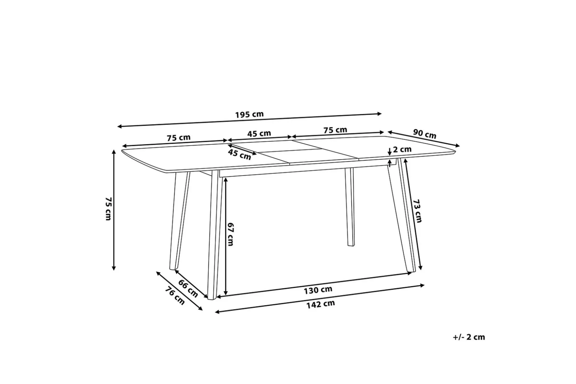 Sanford Spisebord 195 cm