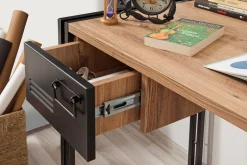 Sapphira Skrivebord 139 cm med Oppbevaring 2 Skuffer