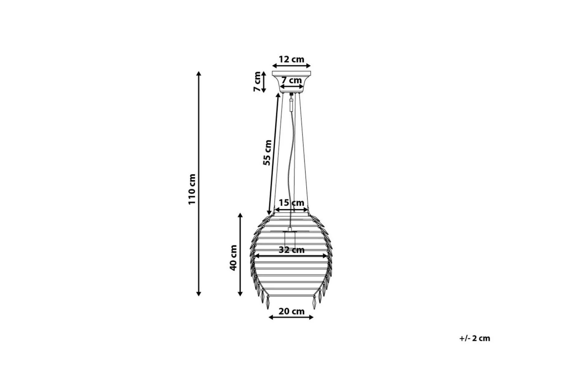 Sauer Taklampe 32 cm