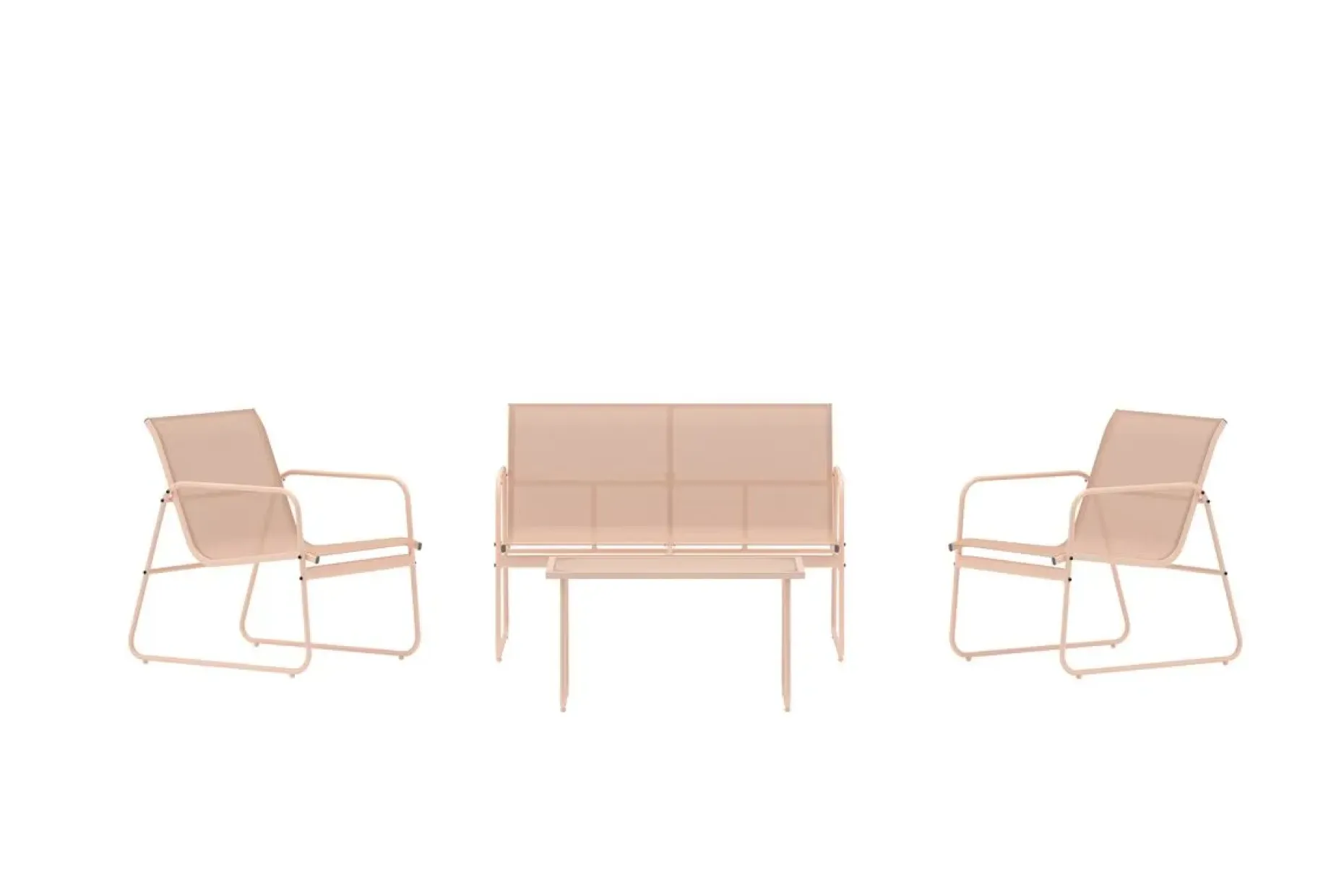 Scopello sofagruppe 2-seters sofa + 2 lenestoler med bord utendørs