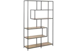 Seaford Hylle 114x35x185 cm Eik/Svart