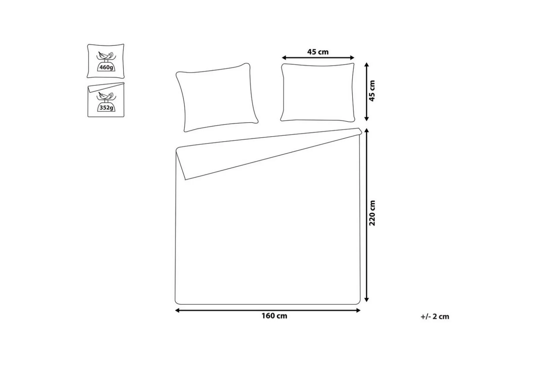 Sengeteppe Rayen med puter 160x220 cm