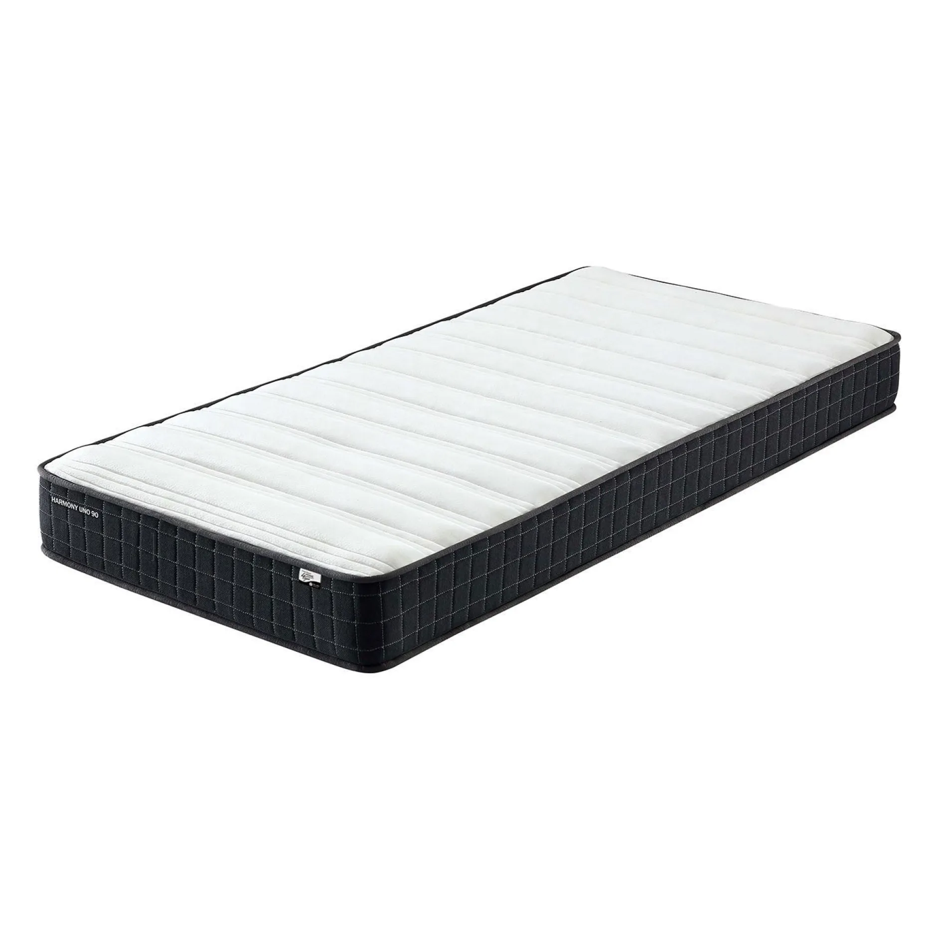 Seng HOME4YOU Jasper 90x200 cm med madrass Harmony Uno 180x40xh76 cm, Eik