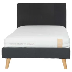 Seng HOME4YOU Juno 90x200 cm med madrass Kukka Duo 11 Zone grå